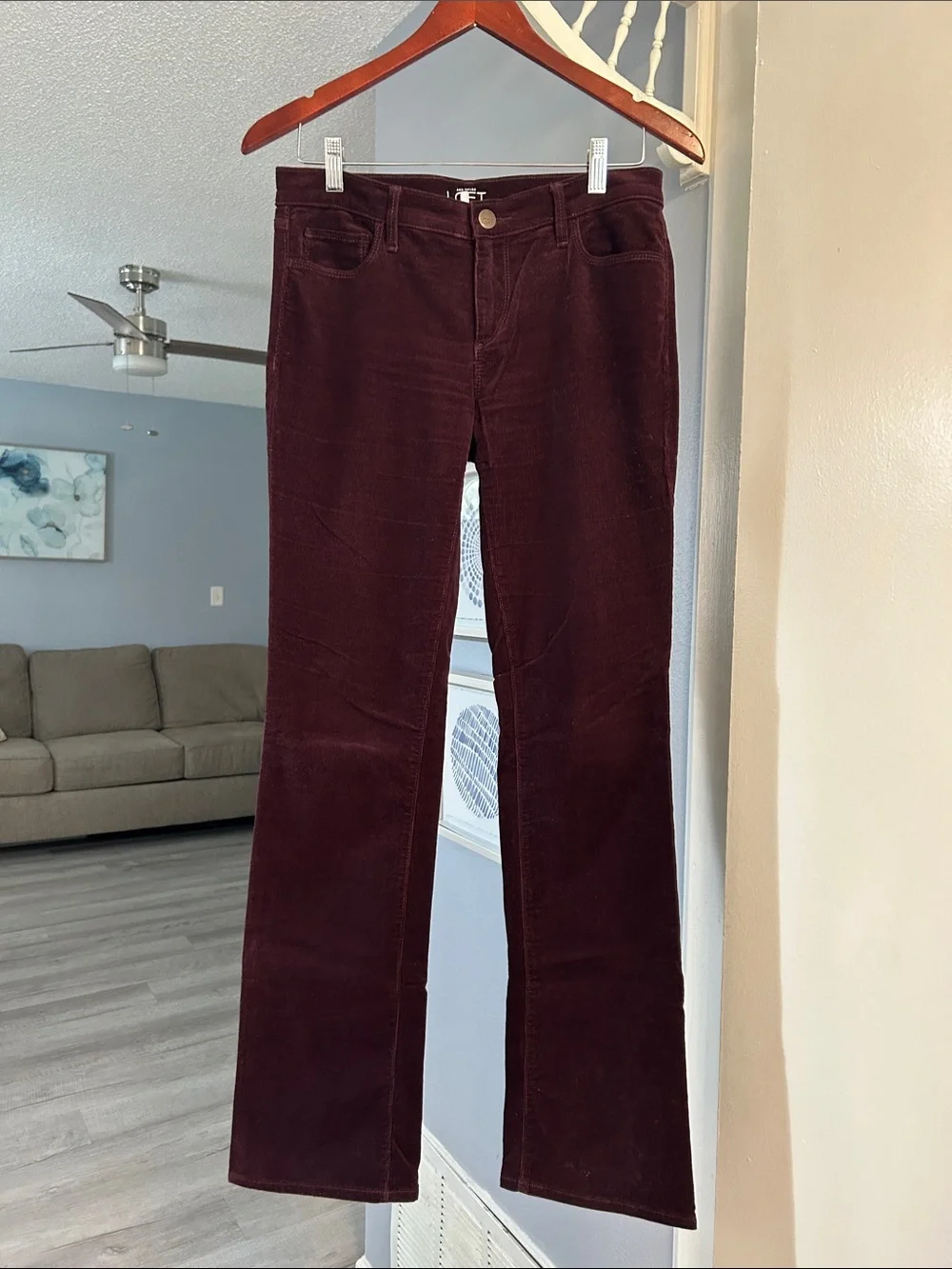 Made And Loved Loft Women’s Modern Boot Burgundy Corduroy Pants Size 4